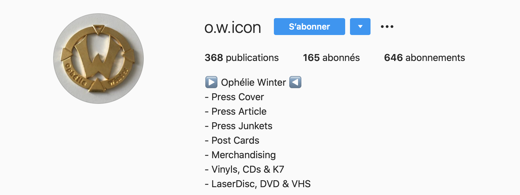 O.W.ICON, un compte Instagram sur Ophélie Winter